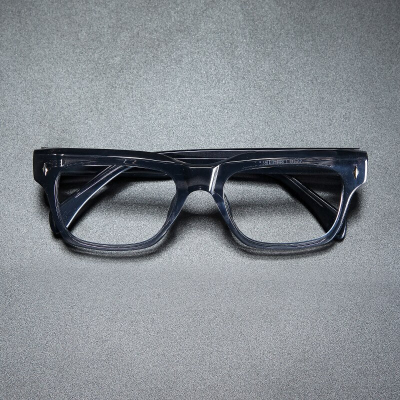 Gatenac Unisex Full Rim Square Acetate Rivet Eyeglasses Gxyj918 Full Rim Gatenac