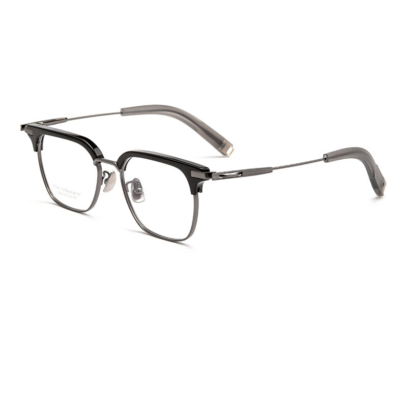 Zirosat Men's Full Rim Square Titanium Acetate Eyeglasses 2083T Full Rim Zirosat