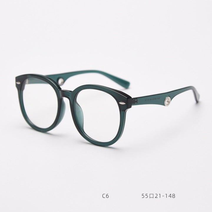 CCspace Unisex Full Rim Big Round Square Tr 90 Titanium Eyeglasses 55685 Full Rim CCspace Green China