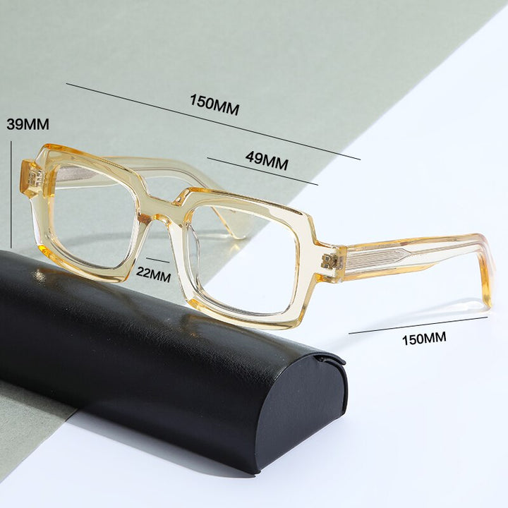 Gatenac Unisex Full Rim Square Handcrafted Acetate Frame Eyeglasses Gxyj822 Full Rim Gatenac