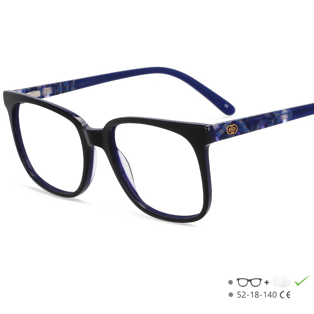 CCspace Unisex Full Rim Square Acetate Eyeglasses 55557 Full Rim CCspace Blue China
