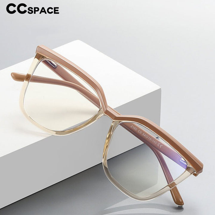 CCspace Unisex Full Rim Square Cat Eye Tr 90 Titanium Eyeglasses 54423 Full Rim CCspace