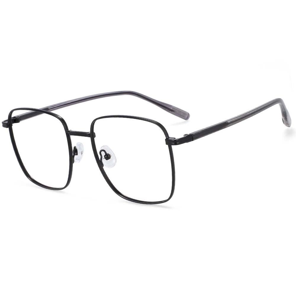 CCspace Unisex Full Rim Oversized Square Alloy Frame Eyeglasses 54312 Full Rim CCspace China C3black