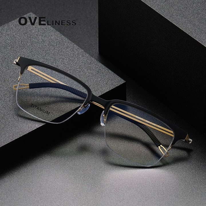 Oveliness Unisex Full Rim Square Screwless Titanium Eyeglasses 8202312 Full Rim Oveliness