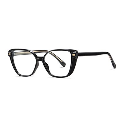 Ralferty Women's Full Rim Square Cat Eye Tr 90 Acetate Eyeglasses D908 Full Rim Ralferty China C1 Black