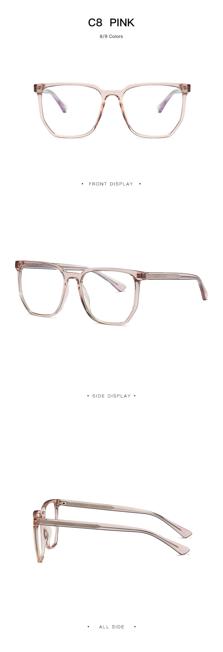 Gmei Unisex Full Rim TR 90 Titanium Square Frame Eyeglasses 2034 Full Rim Gmei Optical