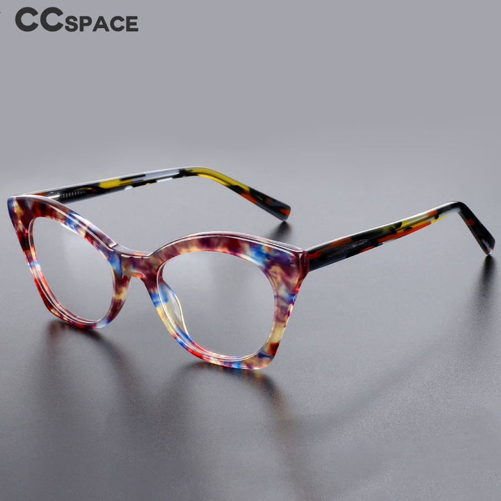 CCspace Unisex Full Rim Square Cat Eye Acetate Eyeglasses 55357 Full Rim CCspace