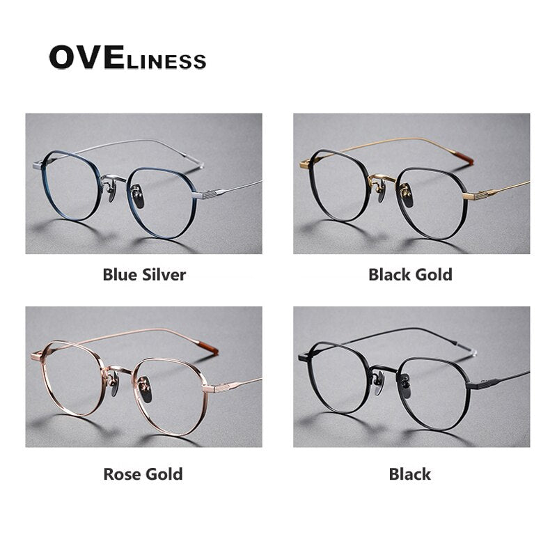 Oveliness Unisex Full Rim Round Titanium Eyeglasses 80803 Full Rim Oveliness