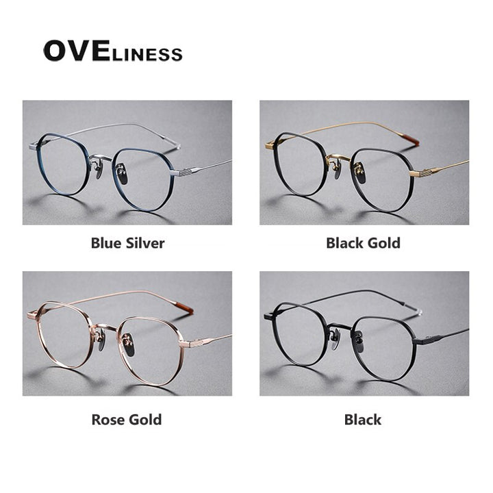 Oveliness Unisex Full Rim Round Titanium Eyeglasses 80803 Full Rim Oveliness