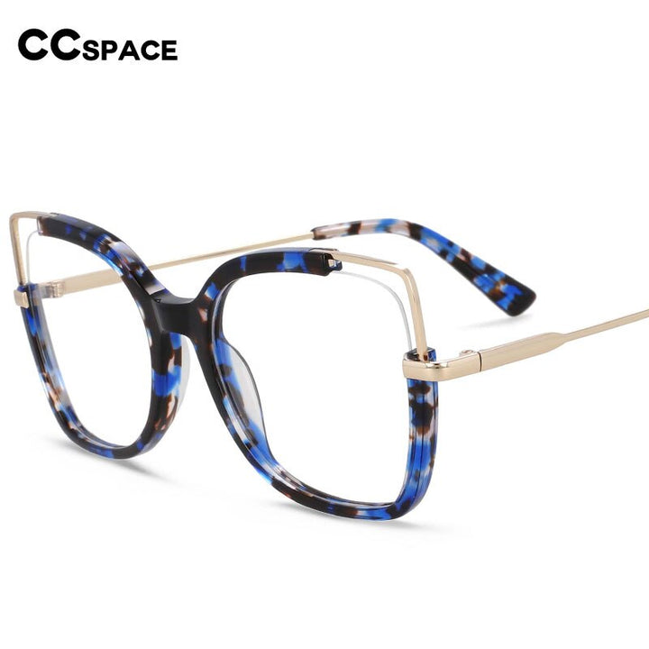 CCspace Women's Full Rim Square Acetate Alloy Eyeglasses 55328 Full Rim CCspace