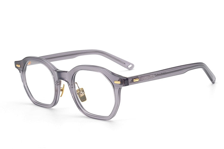 CCspace Unisex Full Rim Irregular Square Acetate Eyeglasses 53311 Full Rim CCspace Gray China