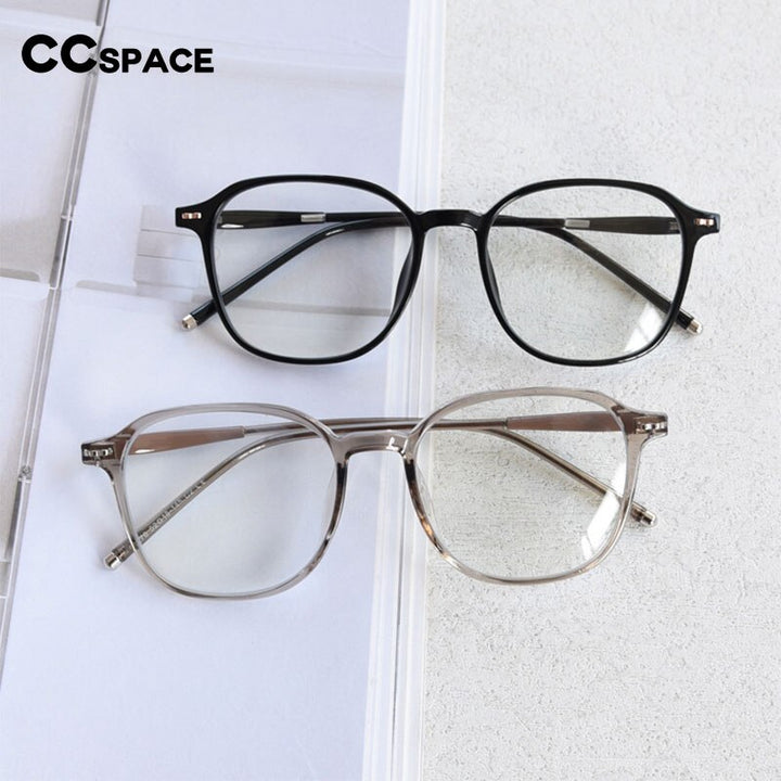 CCspace Unisex Full Rim Square Tr 90 Titanium Eyeglasses 55686 Full Rim CCspace