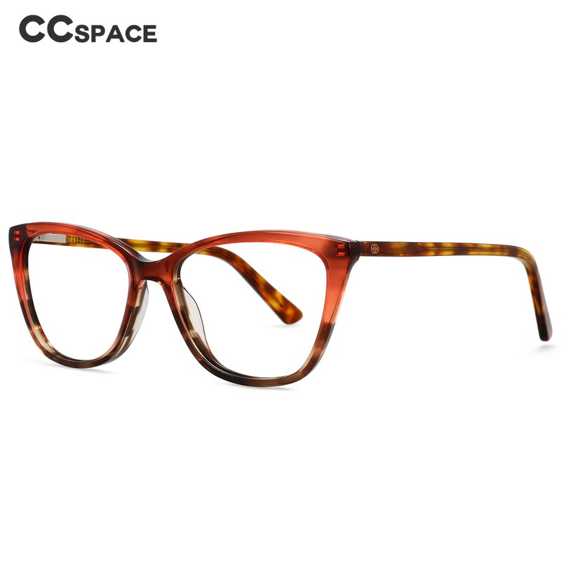 CCspace Unisex Full Rim Square Cat Eye Acetate Eyeglasses 55569 Full Rim CCspace