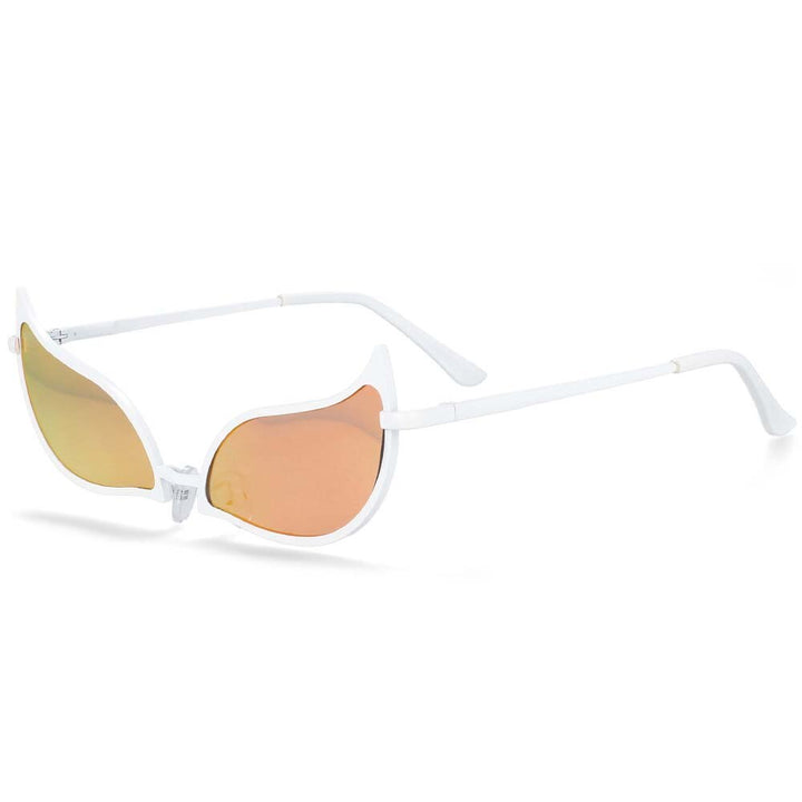 CCspace Unisex Full Rim Cat Eye Alloy Frame Sunglasses 54328 Sunglasses CCspace Sunglasses white 1 China white