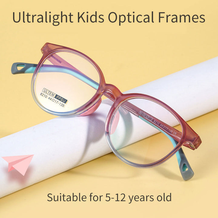 Yimaruili Children's Unisex Full Rim Round Ultem Eyeglasses 8210S Full Rim Yimaruili Eyeglasses