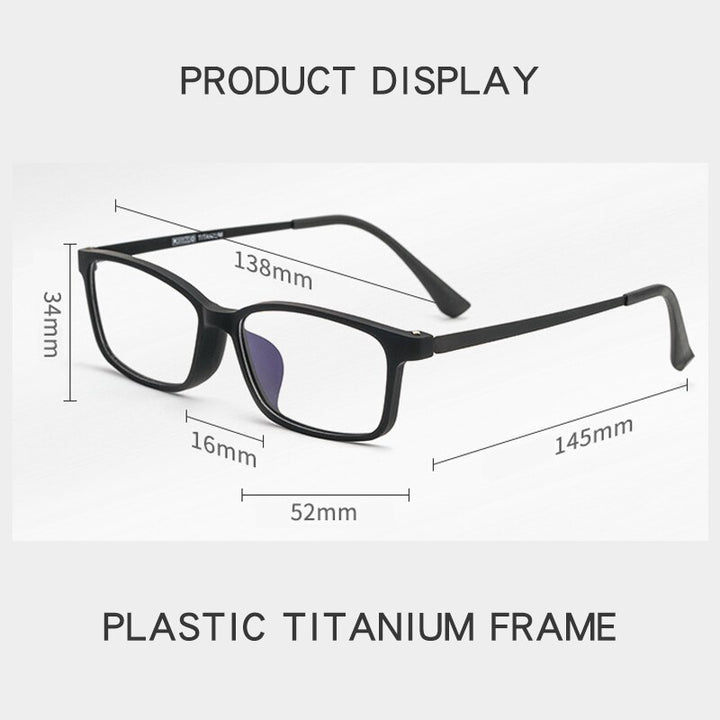 Yimaruili Unisex Full Rim Small Rectangle Square Tr 90 Titanium Eyeglasses 3085 Full Rim Yimaruili Eyeglasses
