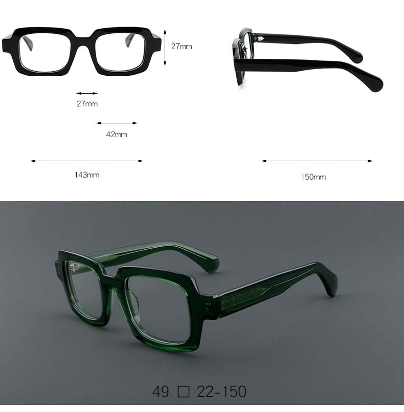 CCspace Unisex Full Rim Square Acetate Eyeglasses 54907 Full Rim CCspace
