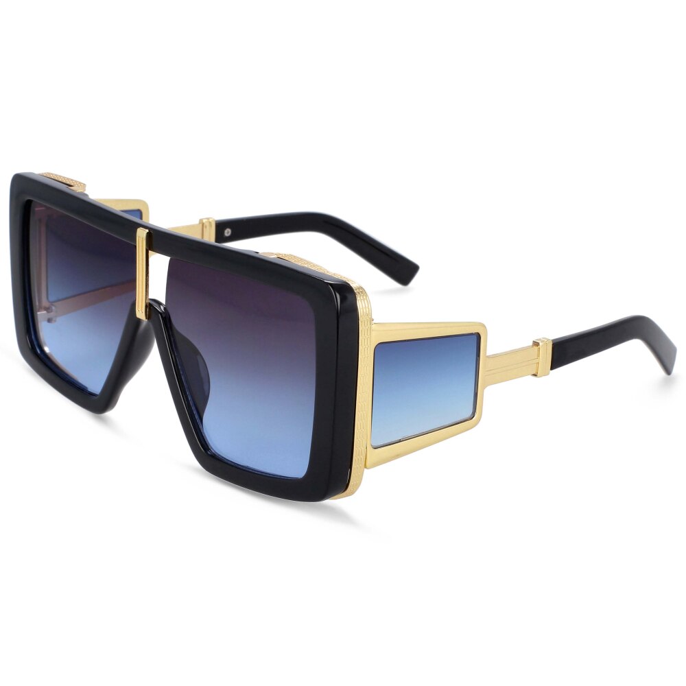 CCspace Women's Full Rim Oversized Square Resin Double Bridge Frame Sunglasses 54222 Sunglasses CCspace Sunglasses blue