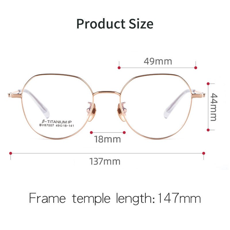 Yimaruili Unisex Full Rim Polygon Titanium Eyeglasses BV87007 Full Rim Yimaruili Eyeglasses