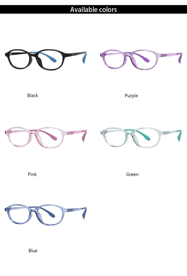 CCspace Unisex Youth Size Full Rim Oval Tr 90 Titanium Frame Eyeglasses 54466 Full Rim CCspace