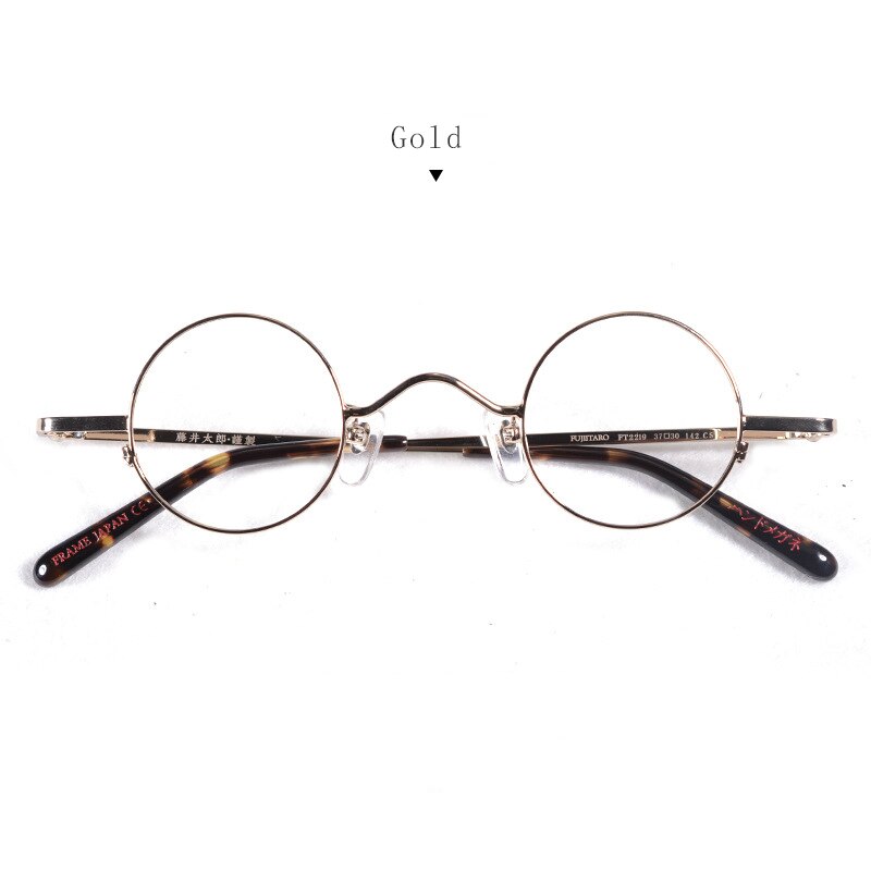 Hdcrafter Unisex Full Rim Round Titanium Alloy Eyeglasses Ft2219 Full Rim Hdcrafter Eyeglasses Gold