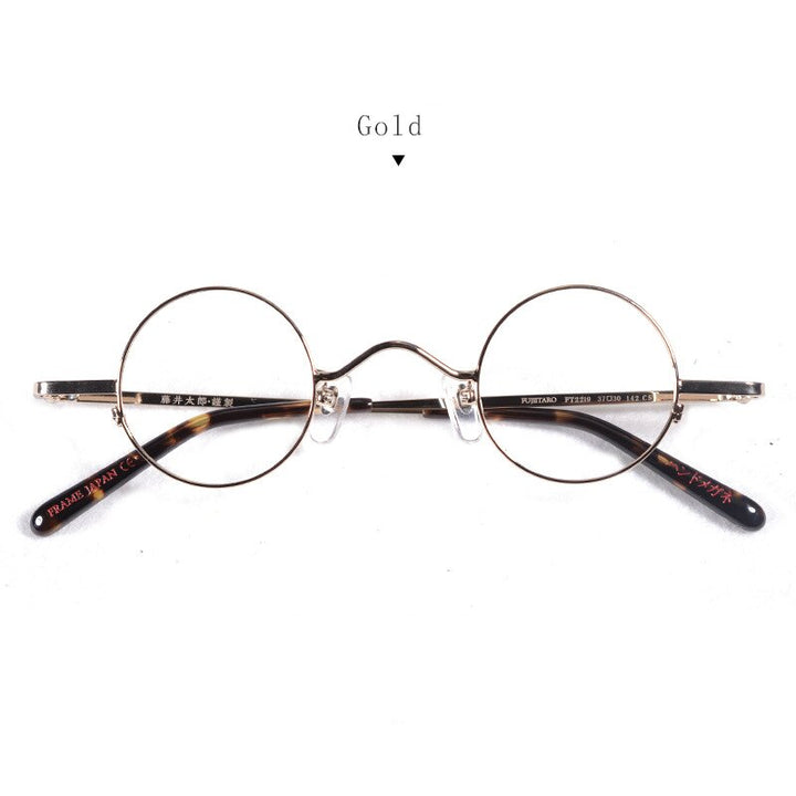 Hdcrafter Unisex Full Rim Round Titanium Alloy Eyeglasses Ft2219 Full Rim Hdcrafter Eyeglasses Gold