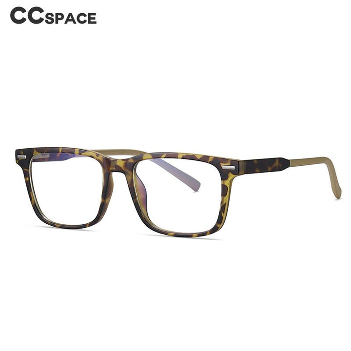 CCspace Unisex Full Rim Square Tr 90 Titanium Eyeglasses 55256 Full Rim CCspace