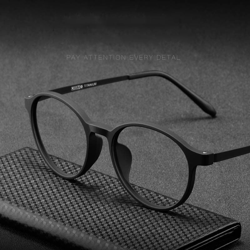 Hotony Unisex Full Rim Round Tr 90 Titanium Eyeglasses 3050 Full Rim Hotony