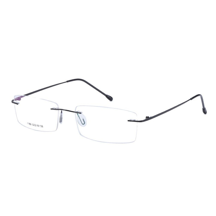 Chashma Ottica Unisex Rimless Rectangle Titanium Alloy Eyeglasses 763 Rimless Chashma Ottica