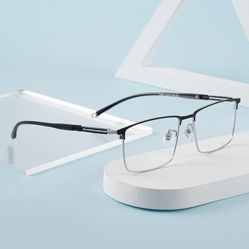 Hotochki Men's Full Rim Square Tr 90 Titanium Frame Eyeglasses T8607t Full Rim Hotochki