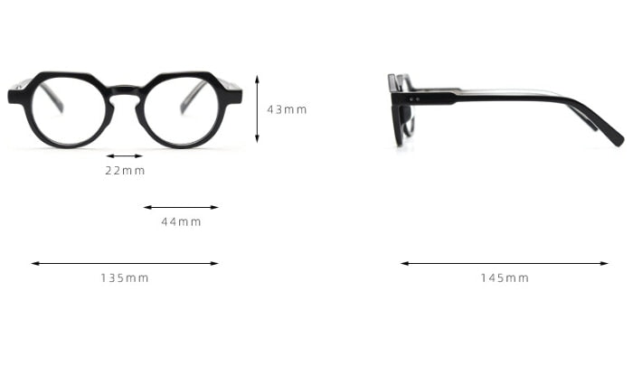 CCspace Unisex Full Rim Polygon Acetate Eyeglasses 55273 Full Rim CCspace