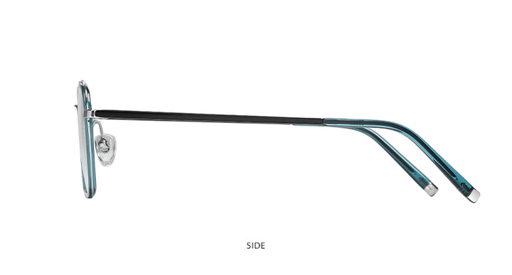 Reven Jate Unisex Full Rim Square Acetate Titanium Frame Eyeglasses R2325 Full Rim Reven Jate