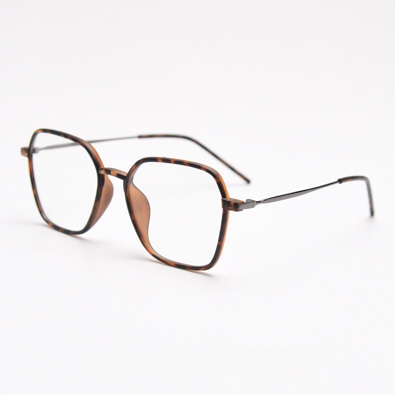 CCspace Unisex Full Rim Polygon Tr 90 Titanium Eyeglasses 54546 Full Rim CCspace C5 China