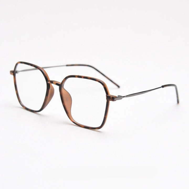 CCspace Unisex Full Rim Polygon Tr 90 Titanium Eyeglasses 54546 Full Rim CCspace C5 China