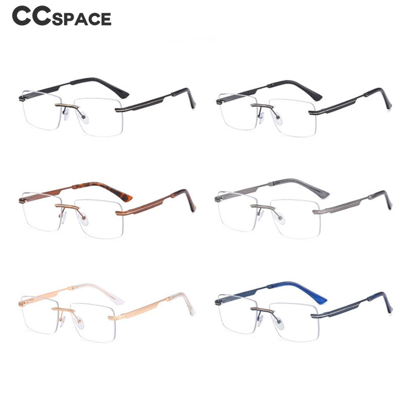 CCspace Unisex Rimless Square Alloy Eyeglasses 55384 Rimless CCspace
