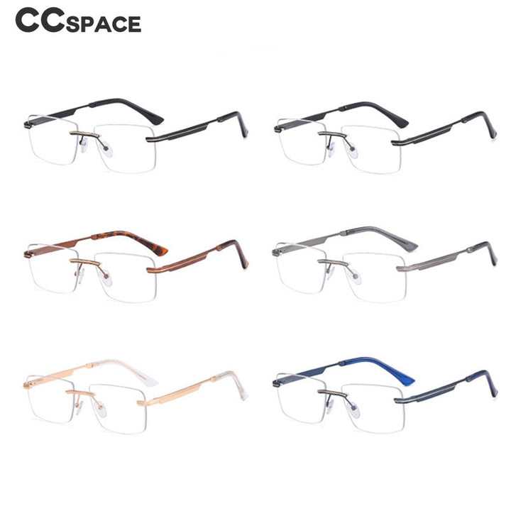 CCspace Unisex Rimless Square Alloy Eyeglasses 55384 Rimless CCspace