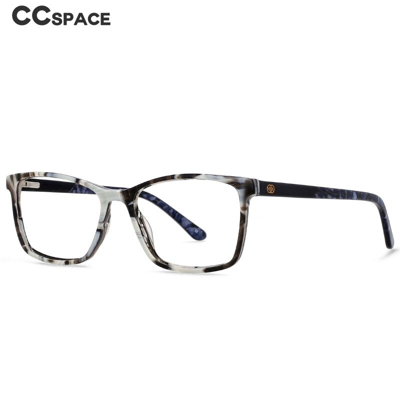 CCspace Men's Full Rim Square Acetate Frame Eyeglasses 54553 Full Rim CCspace