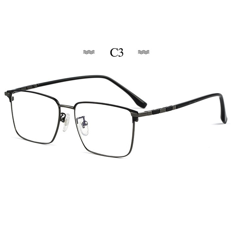 Hotochki Men's Full Rim Square Tr 90 Titanium Frame Eyeglasses T8631t Full Rim Hotochki C3