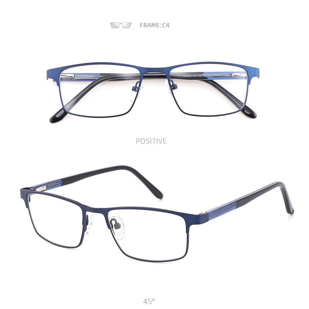 Laoyehui Unisex Full Rim Square Alloy Reading Glasses Anti Blue Light 18049 Reading Glasses Laoyehui