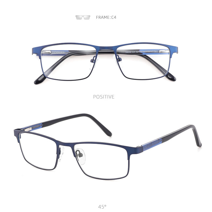 Laoyehui Unisex Full Rim Square Alloy Reading Glasses Anti Blue Light 18049 Reading Glasses Laoyehui