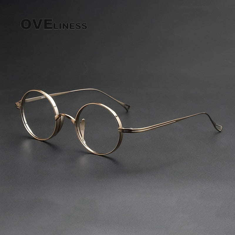 Oveliness Unisex Full Rim Round Titanium Eyeglasses 10518 Full Rim Oveliness Bronze