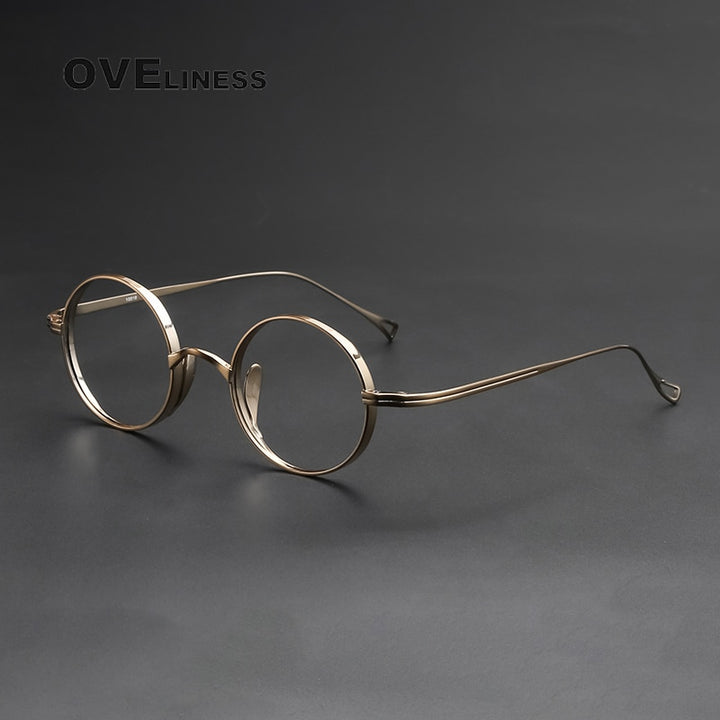 Oveliness Unisex Full Rim Round Titanium Eyeglasses 10518 Full Rim Oveliness Bronze