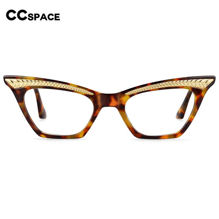 CCspace Unisex Full Rim Square Cat Eye Resin Frame Eyeglasses 54373 Full Rim CCspace