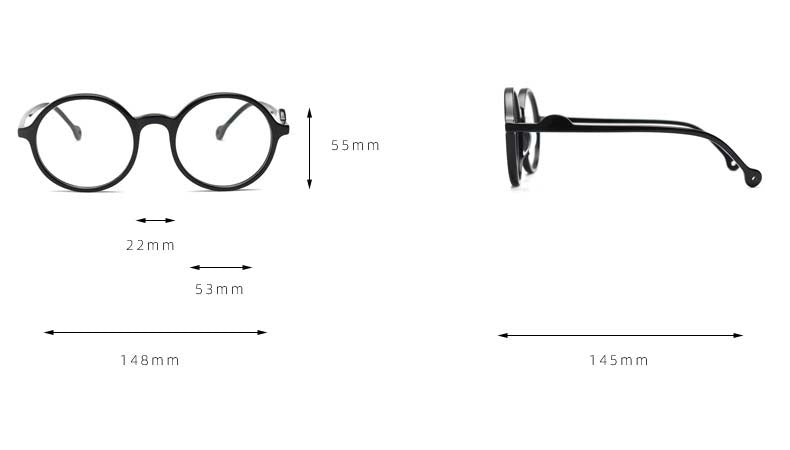 CCspace Unisex Full Rim Round Acetate Frame Eyeglasses 54613 Full Rim CCspace