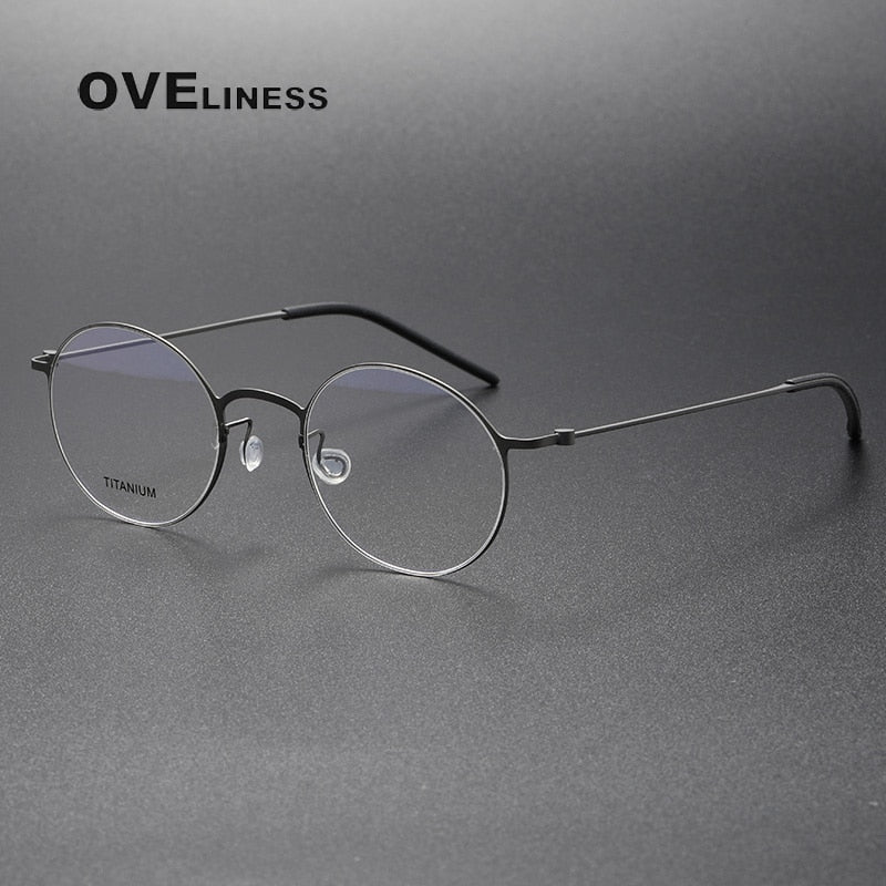 Oveliness Unisex Full Rim Round Titanium Eyeglasses 5044 Full Rim Oveliness