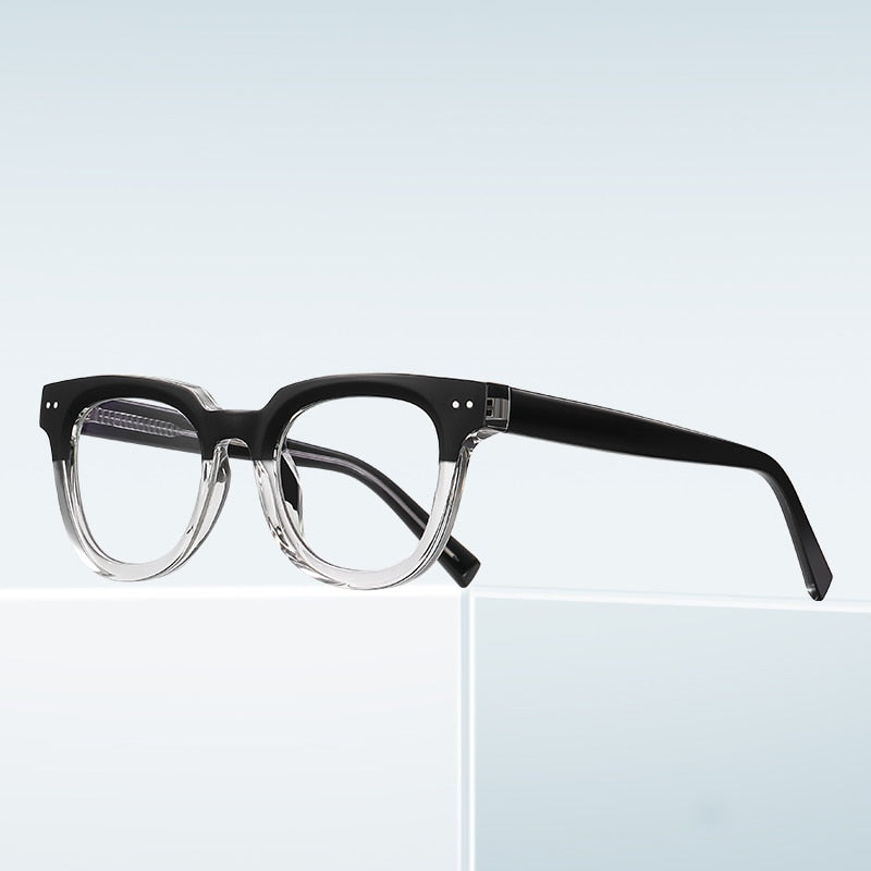 Reven Jate Unisex Full Rim Square Oval Tr 90 Acetate Alloy Eyeglasses 2120 Full Rim Reven Jate
