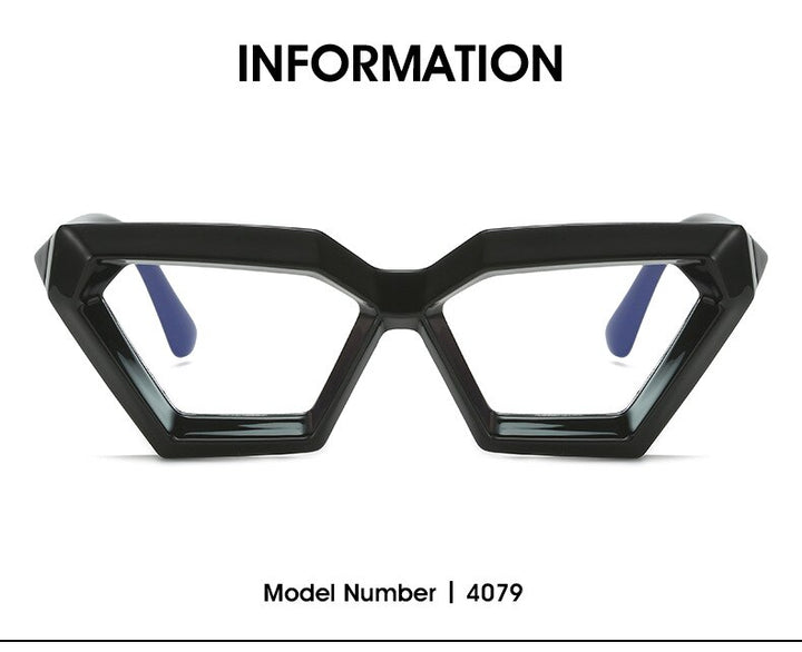 CCspace Women's Full Rim Oval Cat Eye Acetate Eyeglasses 55613 Full Rim CCspace