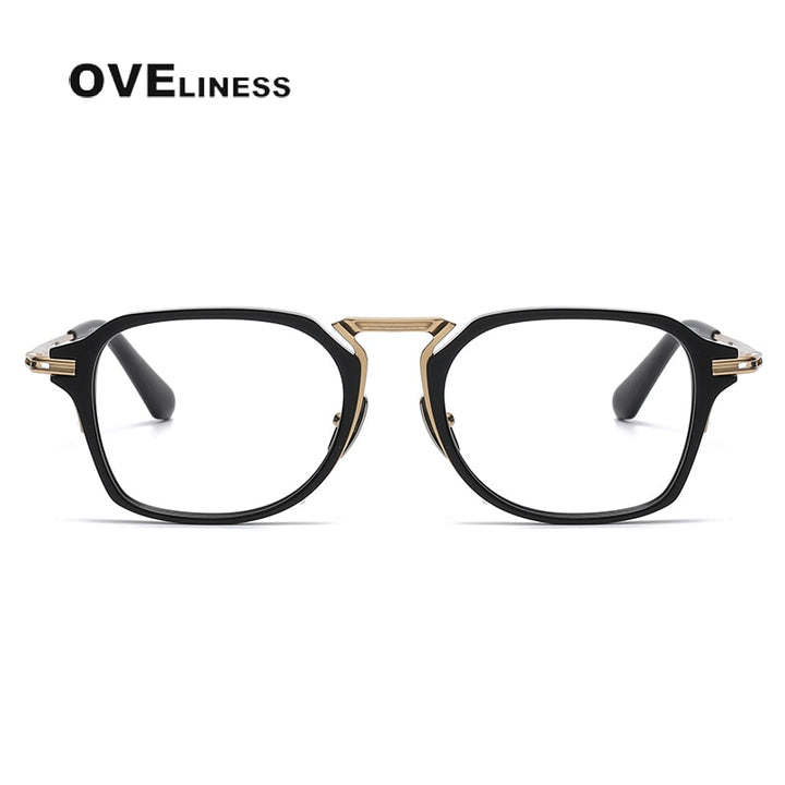 Oveliness Unisex Full Rim Square Acetate Titanium Eyeglasses Dtx413 Full Rim Oveliness