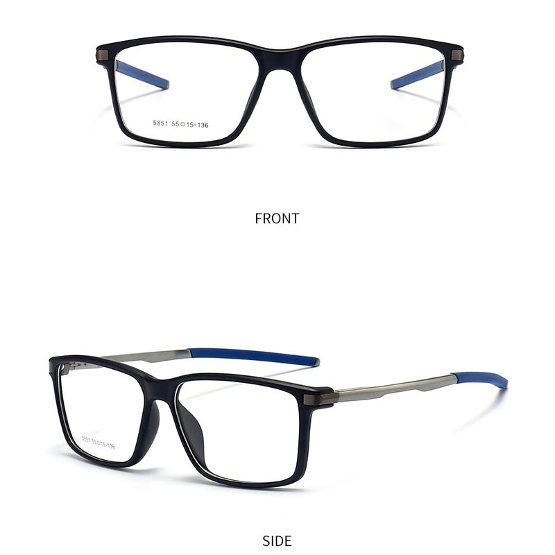 Gmei Men's TR 90 Square Aluminum Magnesium Sport Frame Eyeglasses 5851 Full Rim Gmei Optical C5