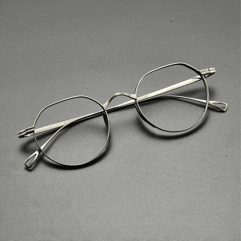Gatenac Unisex Full Rim Oval Round Titanium Eyeglasses Gxyj832 Full Rim Gatenac Gun
